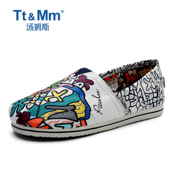 Tt&Mm/トムスの女性靴の復古個性的な手描きの落书き。女性版フルート