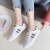 人本女性靴夏の定番商品に通気します。空网面キャンバス女子学生韩版贝壳头白靴女百合フラットブーツ