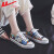 回力キャノンスウェーズの子は2020新型の夏韩版学生用板靴の落书き手描潮靴紫花布37 yaードに供给します。