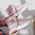 HUI PRETTY缝い合わせて、个性的なななハイギャング女子学生韩版ulzing百合少女网红潮靴粉紫(標準サズ)38
