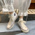 NIEMREOテカリキャノンスウェーズ女子学生韓国版百合高帮白靴女子2020夏新款女靴原宿网红潮靴ins宇宙飛行士37